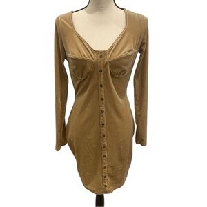 Bear Dance Tan Long Sleeve Dress
